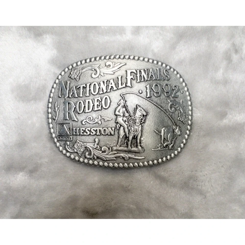Vtg 1992 Silver Heston National Finals Rodeo Award Design Medals Western
